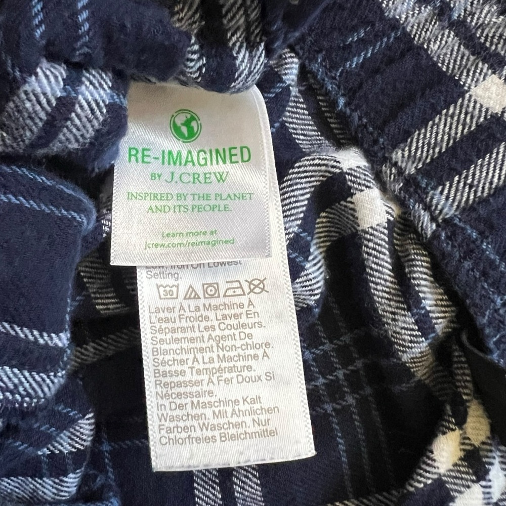 J.Crew Men's Pajama Pants - Blue Plaid, Size Large - Picture 5 of 8